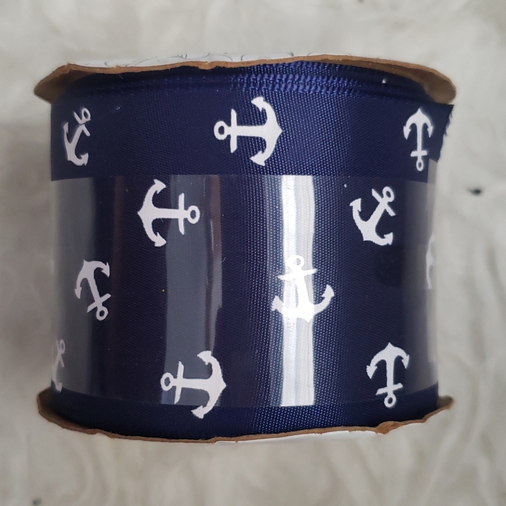 NWT Offray Nautical Navy Ribbon